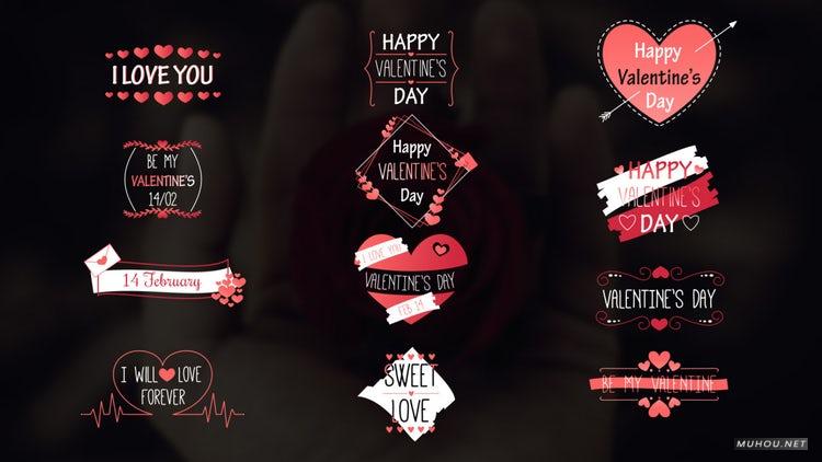 AE模板|情人节的动态文字标题动画视频模板#Valentine's Day Titles插图