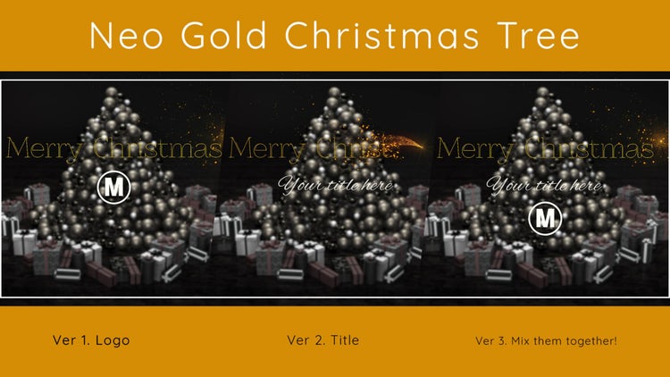 AE模板|新金色圣诞树4D设计logo视频模板#Neo Golden Christmas Tree