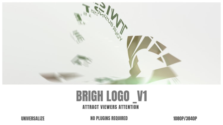 AE模板|明亮三维扭曲标志logo视频模板#Bright Logo