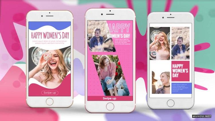 AE模板|妇女节情人节故事竖屏视频#Woman's Day Stories Pack（手机模板）