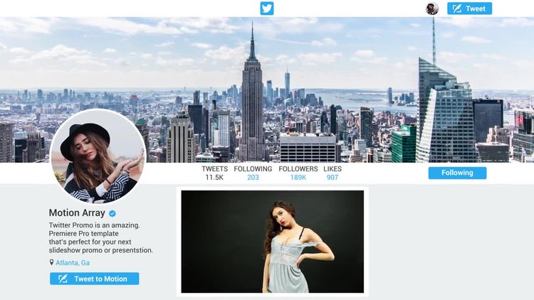 AE模板|推特促销广告网站宣传视频模板#Twitter Promo