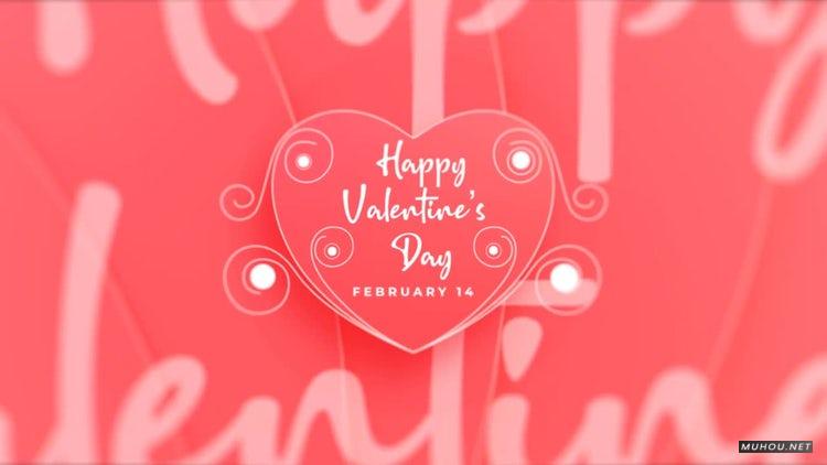 AE模板|情人节的爱心形卡片片头视频模板#Valentine Love