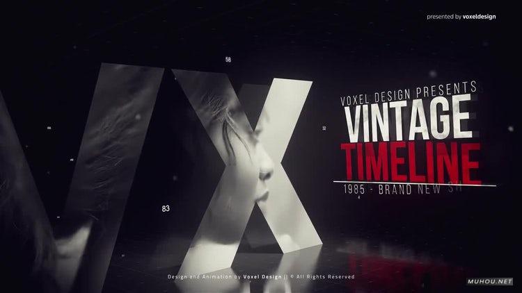 AE模板|复古时间线三维标题字幕片头视频#Vintage Timeline Title插图