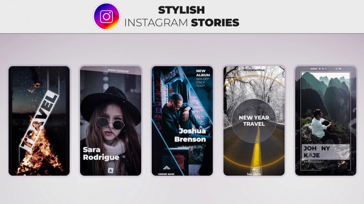 AE模板|时尚的手机画面炫酷包装模板#Stylish Instagram Stories（手机模板）