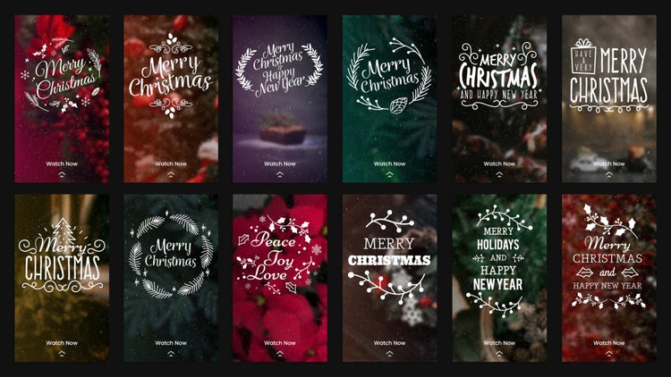 AE模板|圣诞快乐，新年快乐手机装饰视频模板#Merry Christmas And Happy New Year（手机模板）