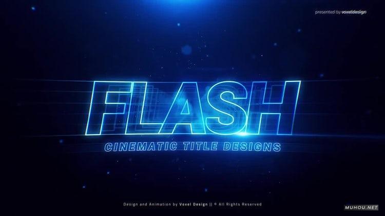 AE模板|激光霓虹灯宇宙电影标题视频模板#Flash Cinematic Title插图