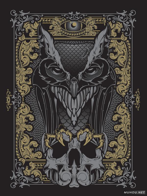 【大师作品】247P超级插画狂人Joshua M. Smith骷髅/动物风格T恤/饰品作品[一]