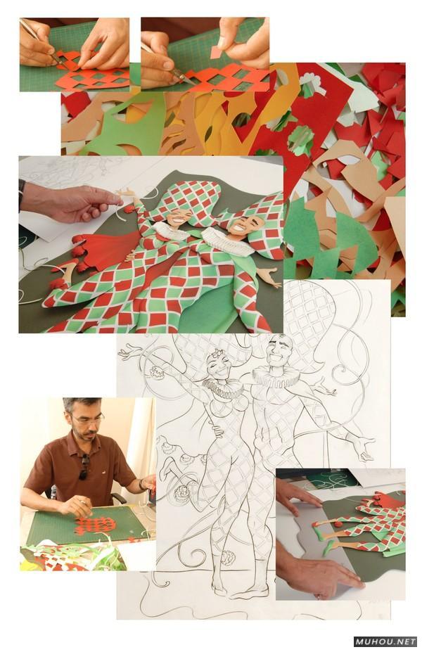 【大师作品】里约热内卢Carlos Meira剪纸艺术巴西桑巴舞插画设计欣赏