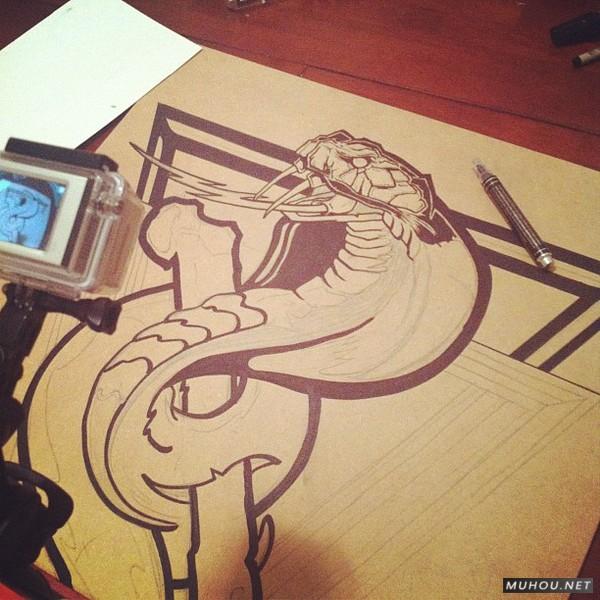 【大师作品】247P超级插画狂人Joshua M. Smith骷髅/动物风格T恤/饰品作品[一]