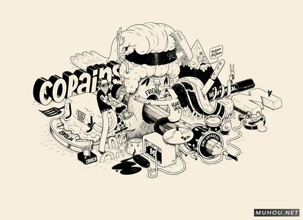 【大师作品】Mcbess黑白线条超现实插画