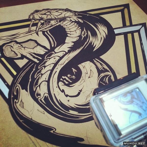 【大师作品】247P超级插画狂人Joshua M. Smith骷髅/动物风格T恤/饰品作品[一]