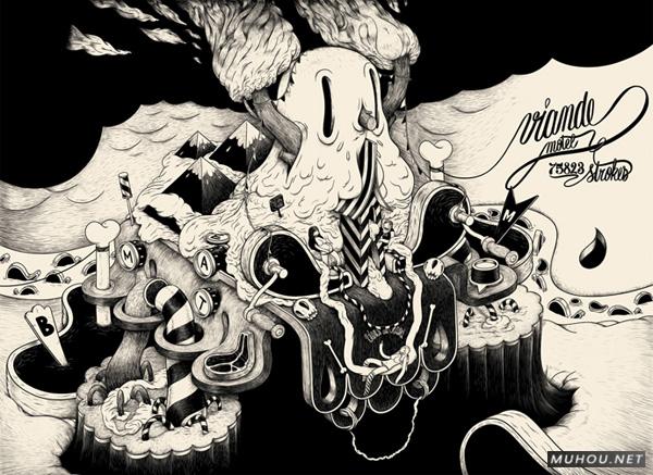 【大师作品】Mcbess黑白线条超现实插画