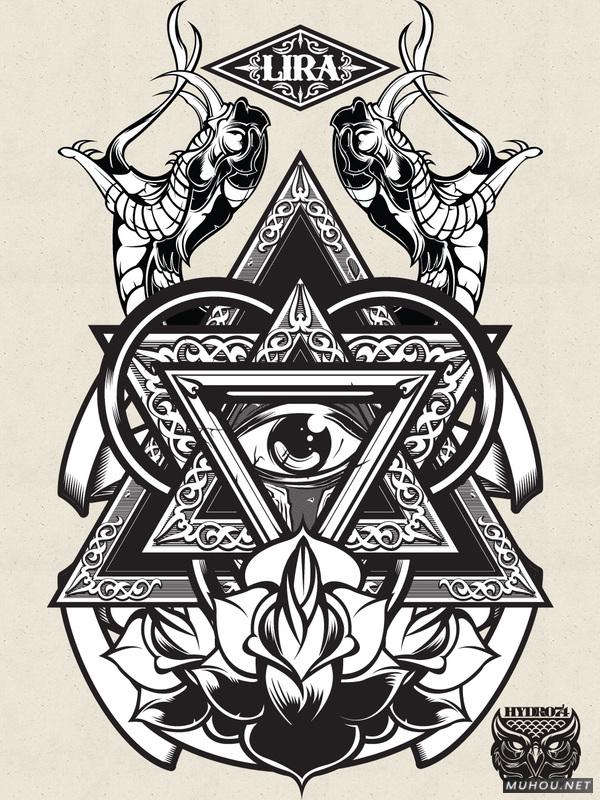 【大师作品】247P超级插画狂人Joshua M. Smith骷髅/动物风格T恤/饰品作品[一]