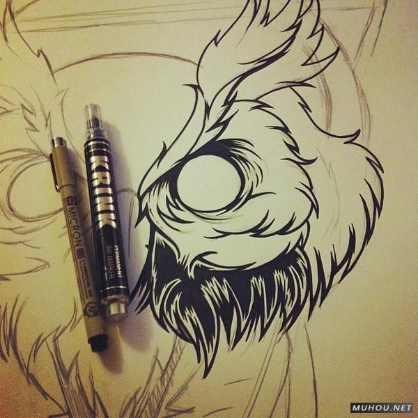 【大师作品】247P超级插画狂人Joshua M. Smith骷髅/动物风格T恤/饰品作品[一]