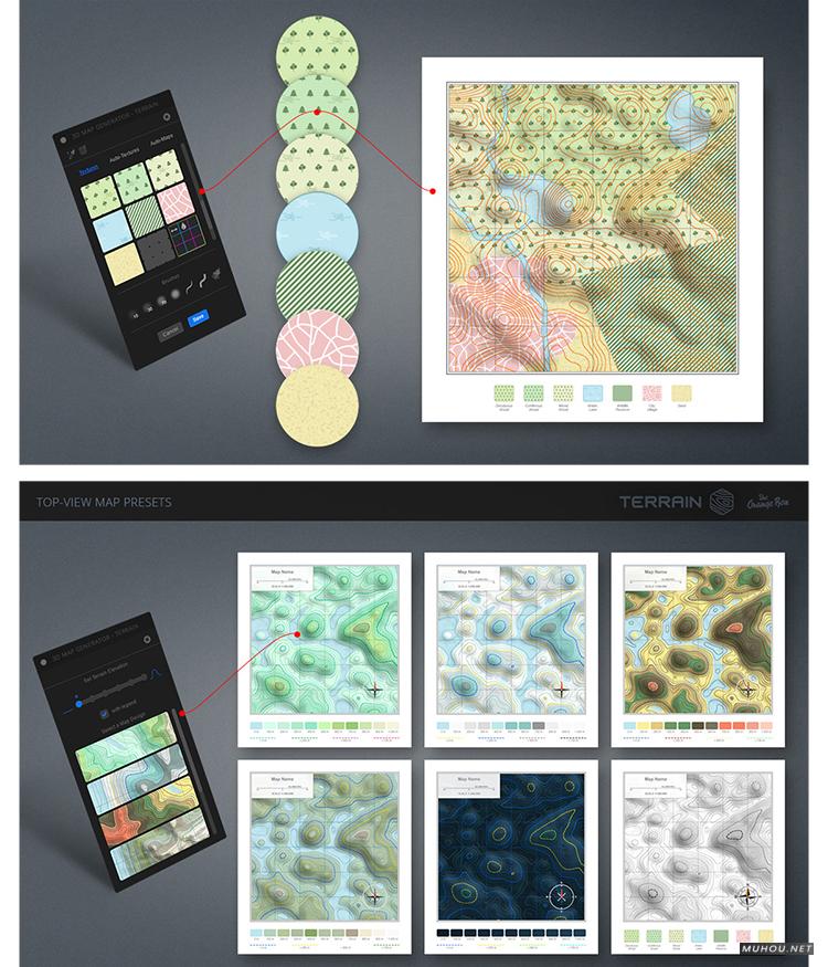 PS插件3D Map Generator汉化版2D3D立体三维地图地形生成器 4套全破解版