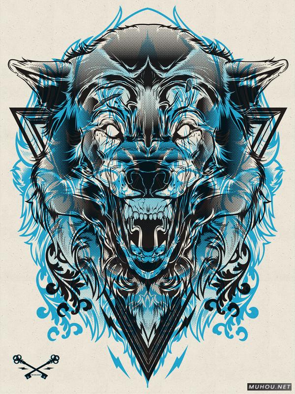 【大师作品】247P超级插画狂人Joshua M. Smith骷髅/动物风格T恤/饰品作品[一]