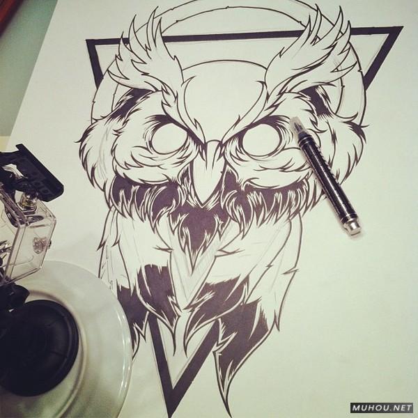 【大师作品】247P超级插画狂人Joshua M. Smith骷髅/动物风格T恤/饰品作品[一]