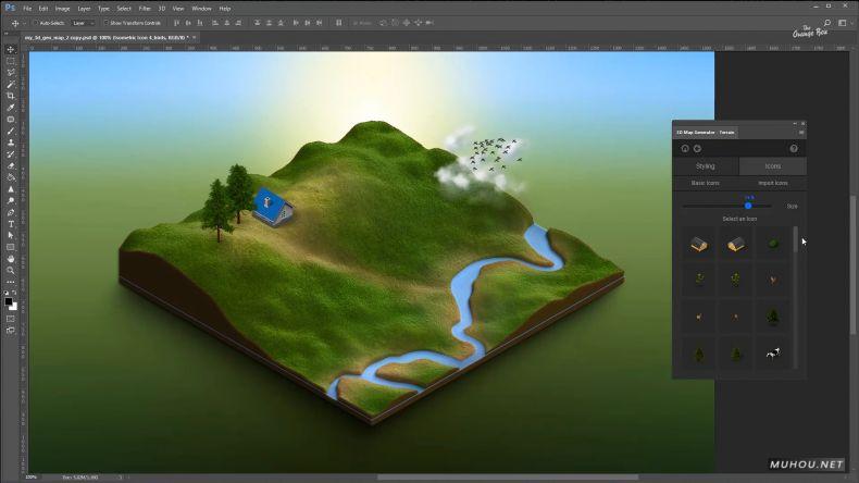 PS插件3D Map Generator汉化版2D3D立体三维地图地形生成器 4套全破解版