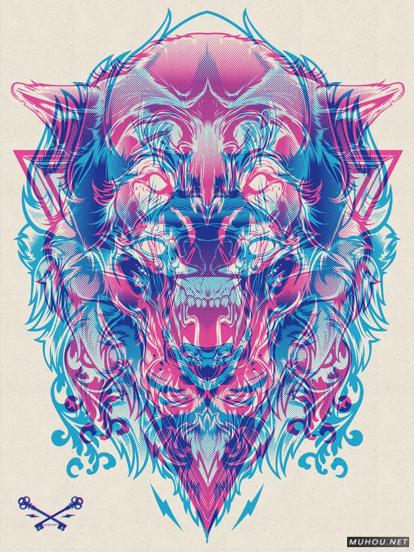 【大师作品】247P超级插画狂人Joshua M. Smith骷髅/动物风格T恤/饰品作品[一]