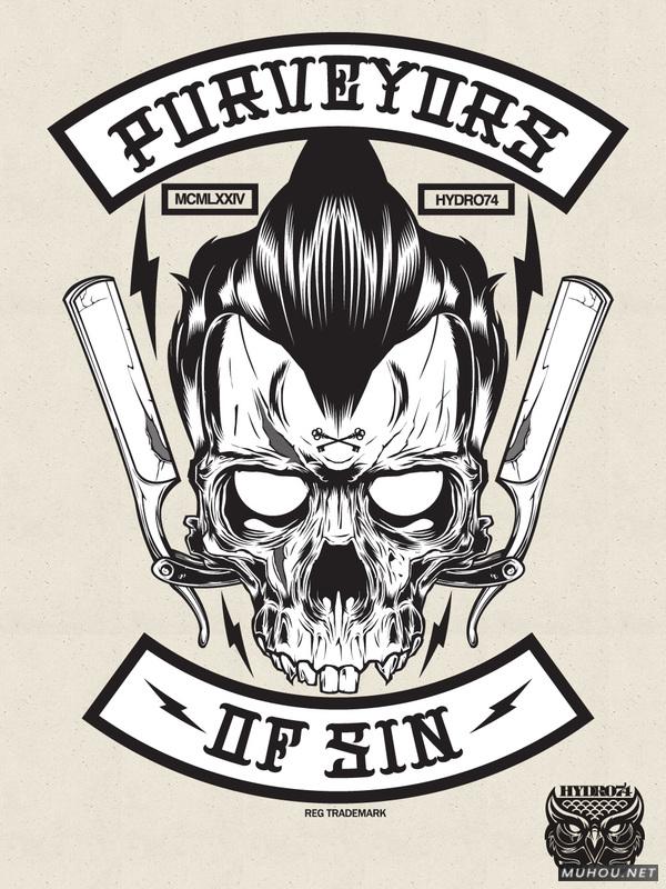 【大师作品】247P超级插画狂人Joshua M. Smith骷髅/动物风格T恤/饰品作品[一]