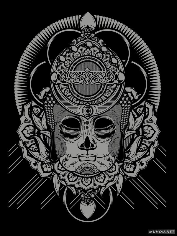 【大师作品】247P超级插画狂人Joshua M. Smith骷髅/动物风格T恤/饰品作品[一]