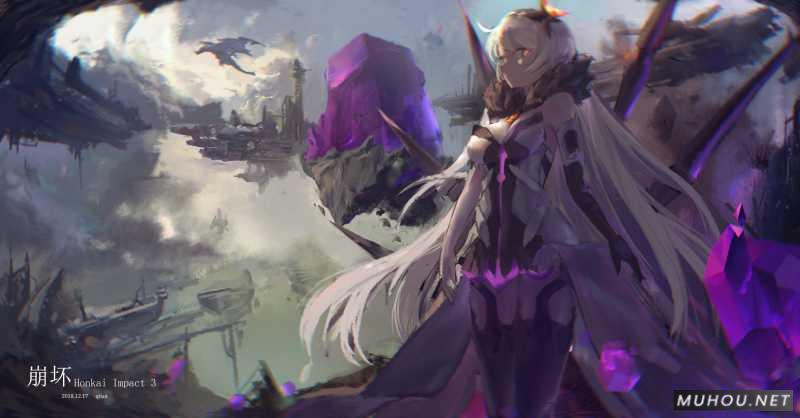 【美术插画】acg绘画：崩坏3，琪亚娜，姬子，八重樱，希尔插图