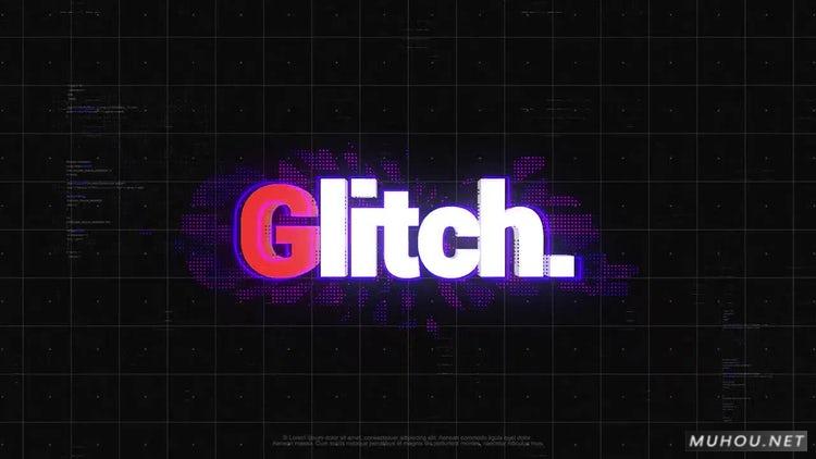 AE模板|充满活力的logo故障标志视频模板#Glitch Logo