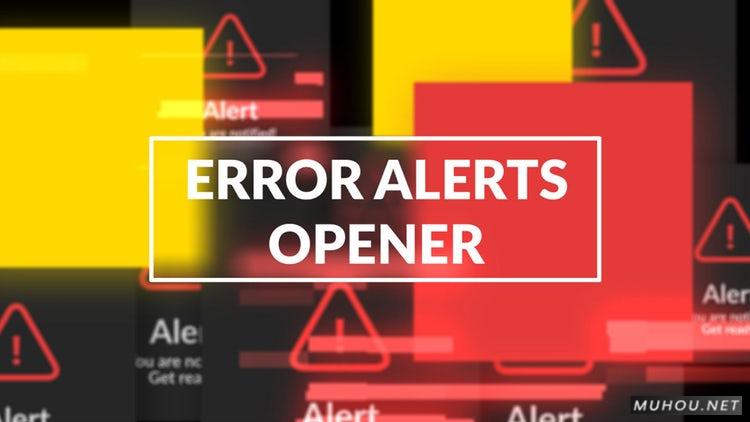 AE模板|错误信息故障开场视频片头素材模版#Error Messages Glitch Opener插图