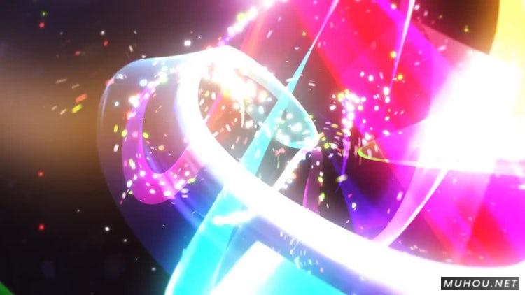 AE模板|抽象彩带标志logo粒子视频模板#Abstract Colorful Ribbons Logo