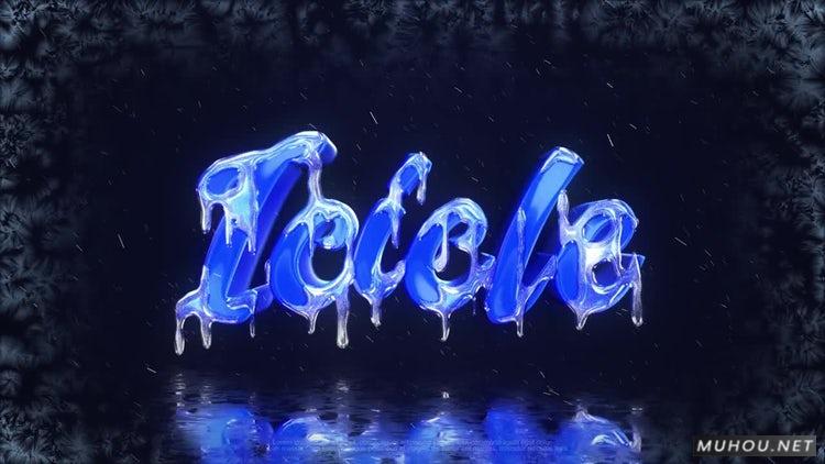 冻结LOGO标志冰封文字AE视频模板