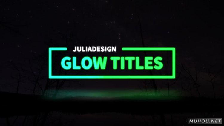 AE模板|LED黑暗发光文字标题动画视频模板#Glow Titles