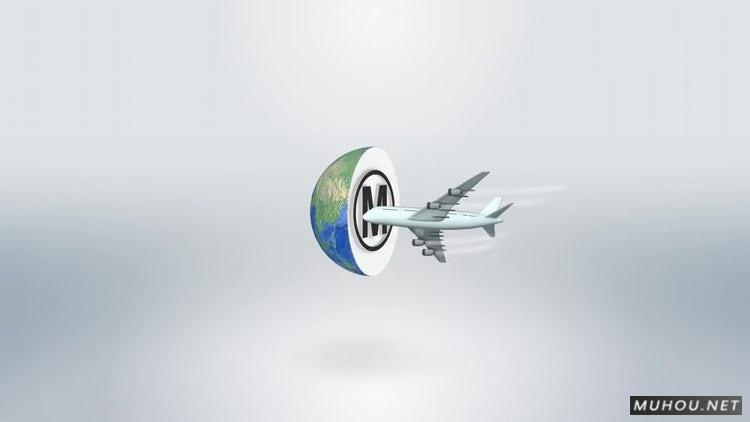 AE模板|空中旅行者-飞机撞击地球LOGO视频素材模板#Air Traveler - Clean Logo