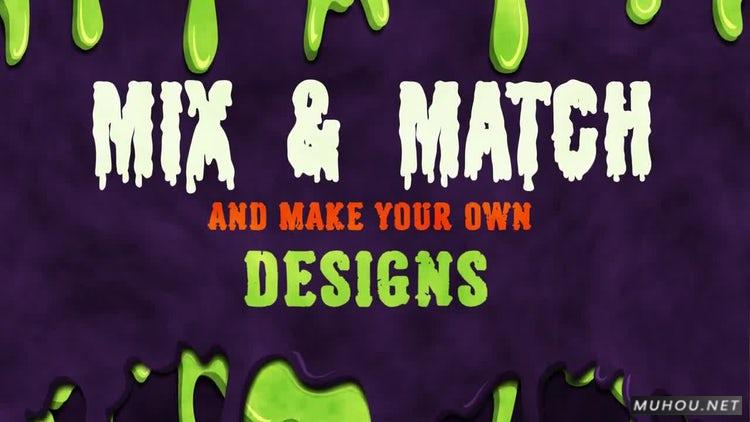 AE模板|恐怖节日动画元素万圣节视频模板#Halloween Kit - Mix Match插图