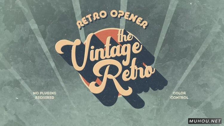 AE模板|复古logo怀旧20世纪片头视频模板#Retro Vintage Opener