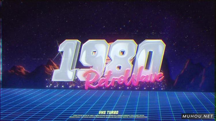 AE模板|复古波浪城市标志logo视频模板#Retro Wave City Logo