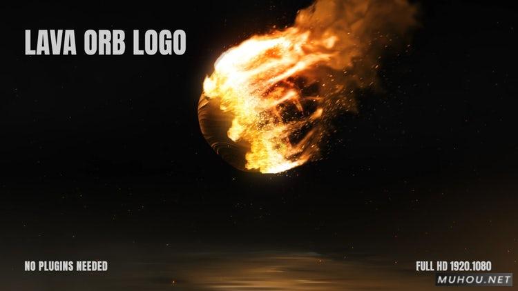 AE模板|熔岩球火星撞击logo标志素材视频#Lava Orb Logo