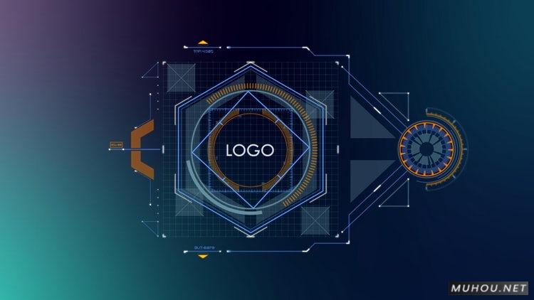 AE模板|高科技全息投影HUD+LOGOLOGO标志视频模板07#Falcon HUD Logo Reveal 07