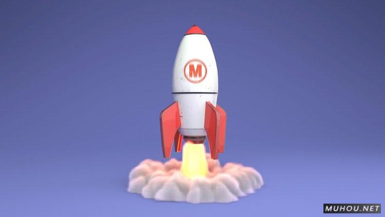 卡通小火箭发射logo标志Rocket LogoAE视频模板