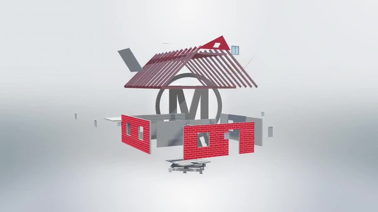 AE模板|清洁施工标志logo楼房视频素材模板#Clean Construction Logo