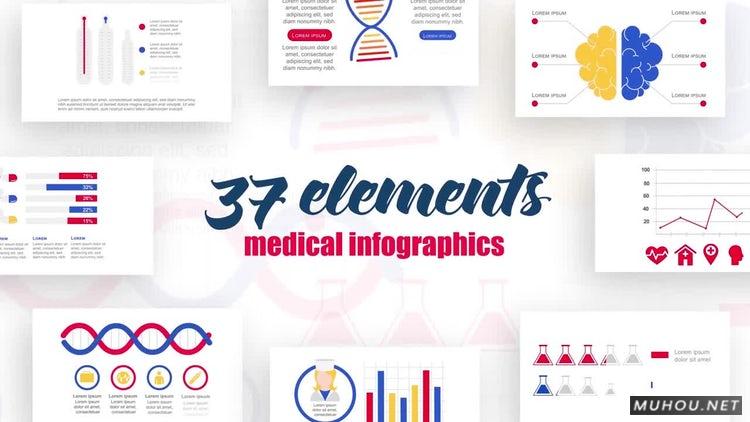 医学信息图元素Elements彩色数据图视频动画AE模板插图
