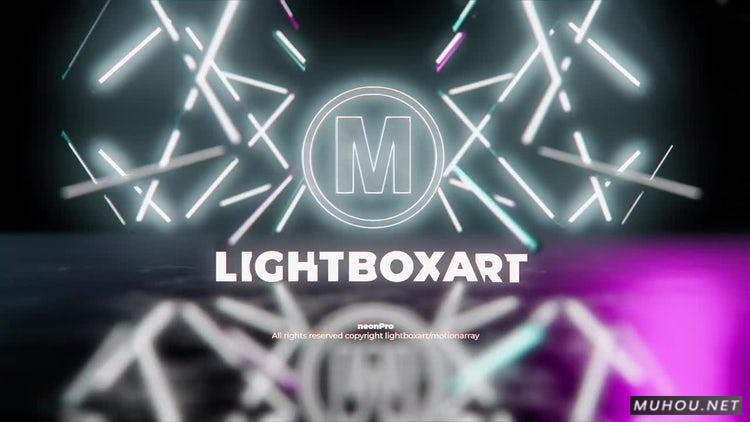 新诺普罗三维标志霓虹灯发光logoAE视频模板