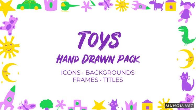 AE模板|35组儿童风格卡通视频动画手绘包视频模板#Toys. Hand Drawn Pack插图