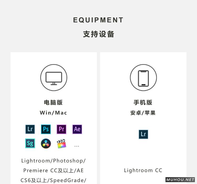 Luts调色预设：视频调色（LR-PR-AE-PS-FCPX-达芬奇）