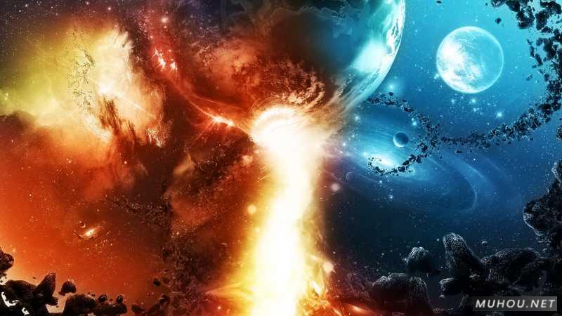 宇宙，地球末日，数字艺术插图