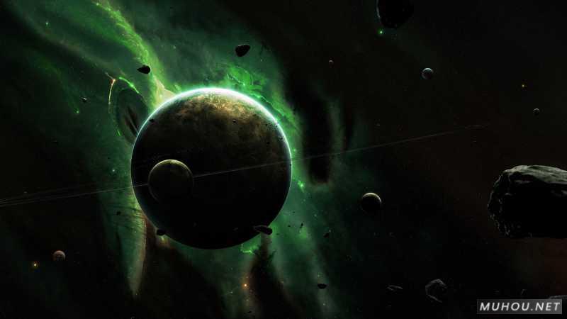 【美术插画】太空，星球，陨石插图