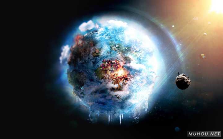 宇宙，地球末日，数字艺术插图1