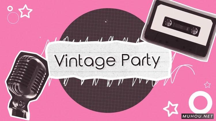 AE模板|复古派对选麦克风磁带片头模板#Vintage Party插图