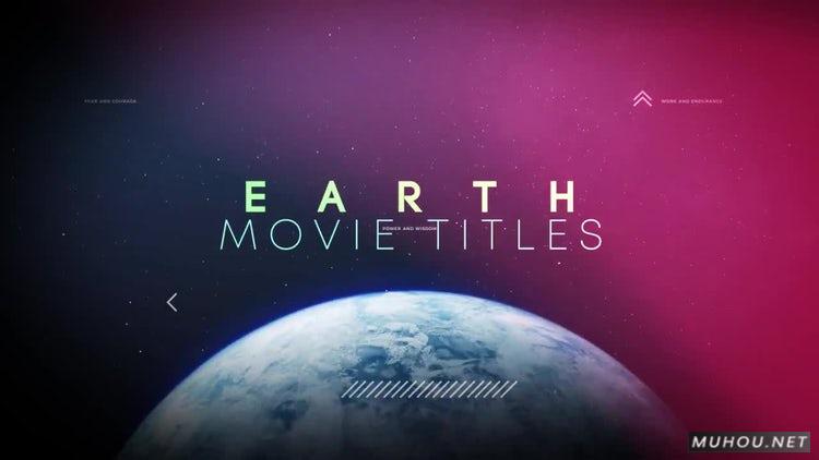 地球行星名称文字科幻片头AE视频模板插图