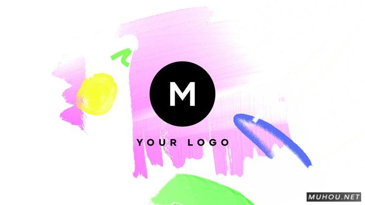 Grunge Brush水彩LOGO标志动画AE视频模板