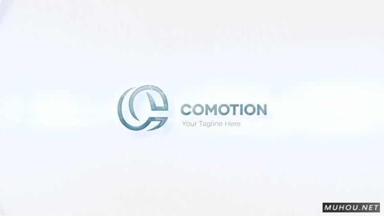 水波中浮现出的logo标志动画AE视频模板